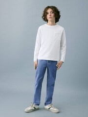 Mango Blue Slim Tie Waist Jeans - Image 1 of 4