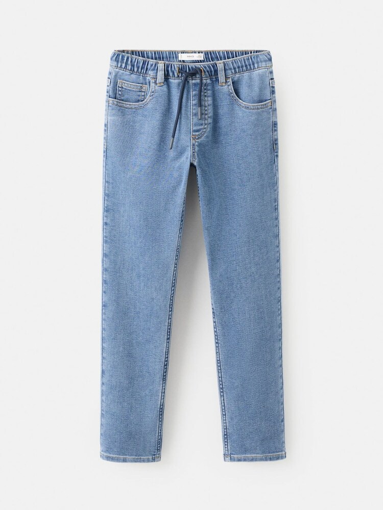Mango Blue Slim Tie Waist Jeans - Image 2 of 4