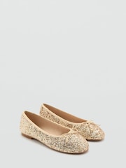 Mango Gold Ballet Pumps - Image 2 of 3