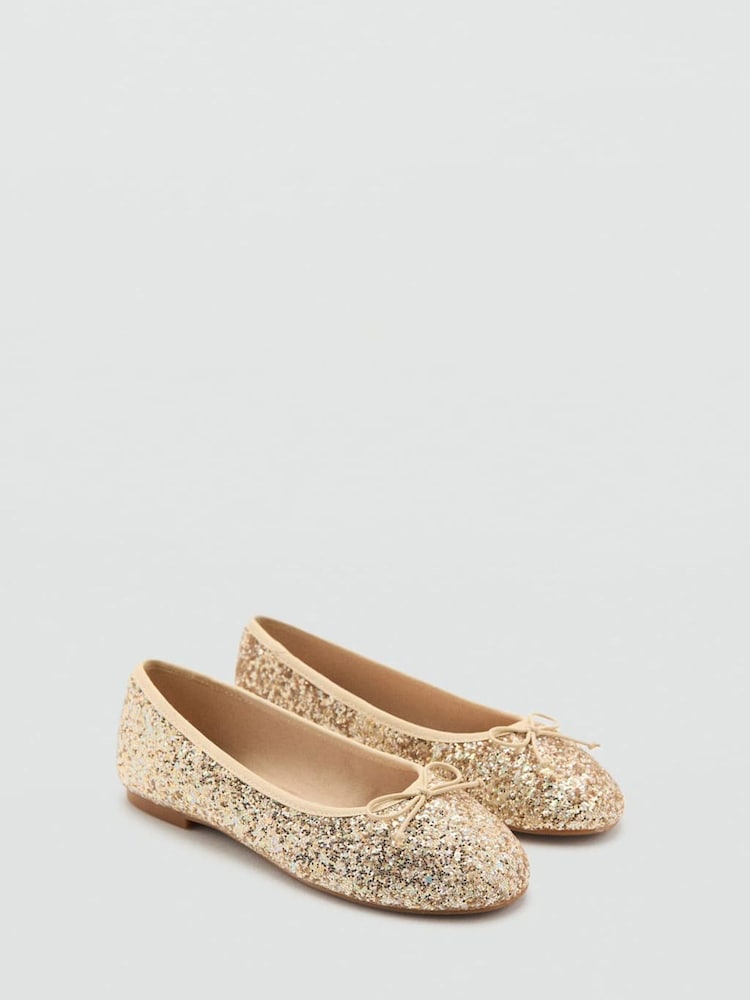 Mango Gold Ballet Pumps - Image 2 of 3 Mango Gold Ballet Pumps - Image 2 of 3