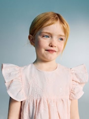 Mango Pink Ruffle Sleeve Dress - Image 2 of 5