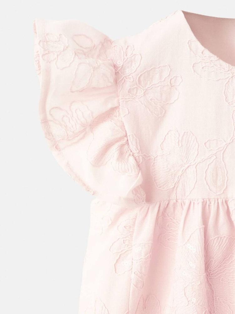 Mango Pink Ruffle Sleeve Dress - Image 5 of 5