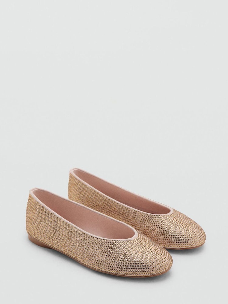 Mango Gold Ballet Pumps - Image 2 of 3 Mango Gold Ballet Pumps - Image 2 of 3