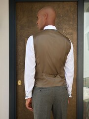 Green Double Breasted Fit Nova Fides Italian Wool Blend Check Suit Waistcoat - Image 3 of 6