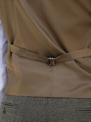 Green Double Breasted Fit Nova Fides Italian Wool Blend Check Suit Waistcoat - Image 6 of 6