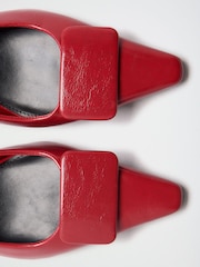 Lipsy Red Standard Fit Mid Heel Covered Buckle Slingback Courts - Image 7 of 7