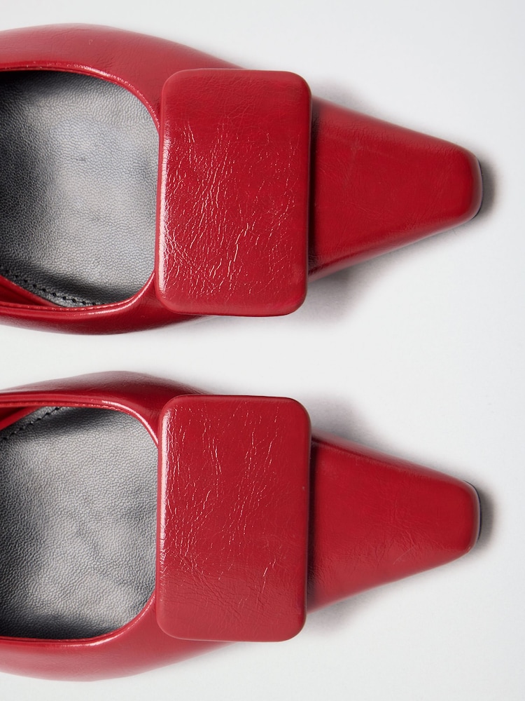 Lipsy Red Standard Fit Mid Heel Covered Buckle Slingback Courts - Image 7 of 7