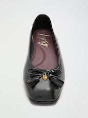 Lipsy Black Standard Fit Square Toe Tassle Detail Ballerinas - Image 3 of 7