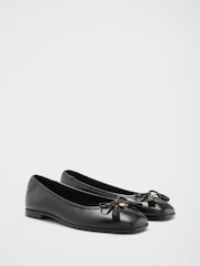 Lipsy Black Standard Fit Square Toe Tassle Detail Ballerinas - Image 4 of 7