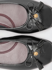 Lipsy Black Standard Fit Square Toe Tassle Detail Ballerinas - Image 7 of 7