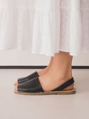 Black Slingback Sandals - Image 2 of 9