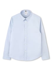 Albastru - BOSS Logo Long Sleeve Shirt - Imaginea 1 din 3