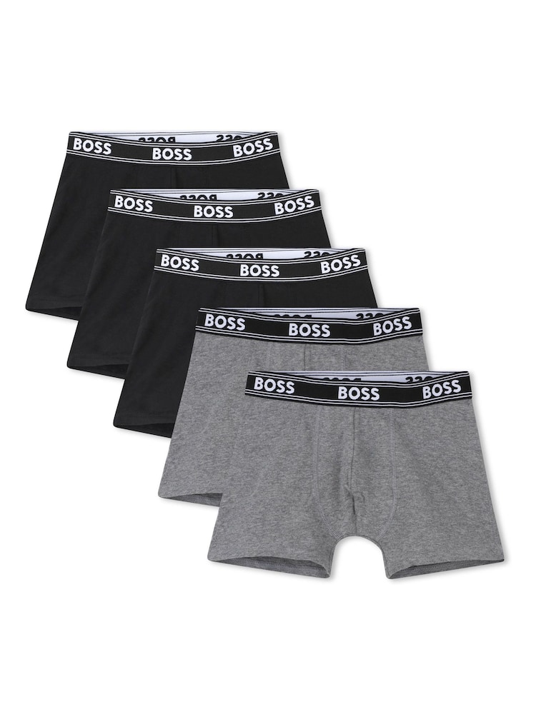 Grau - Boss Boxershorts mit Logo, 5er-Pack - Bild 1 von 6