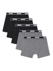 Grau - Boss Boxershorts mit Logo, 5er-Pack - Bild 2 von 6