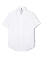 Alb - BOSS Short Sleeve Collar Shirt - Imaginea 1 din 3