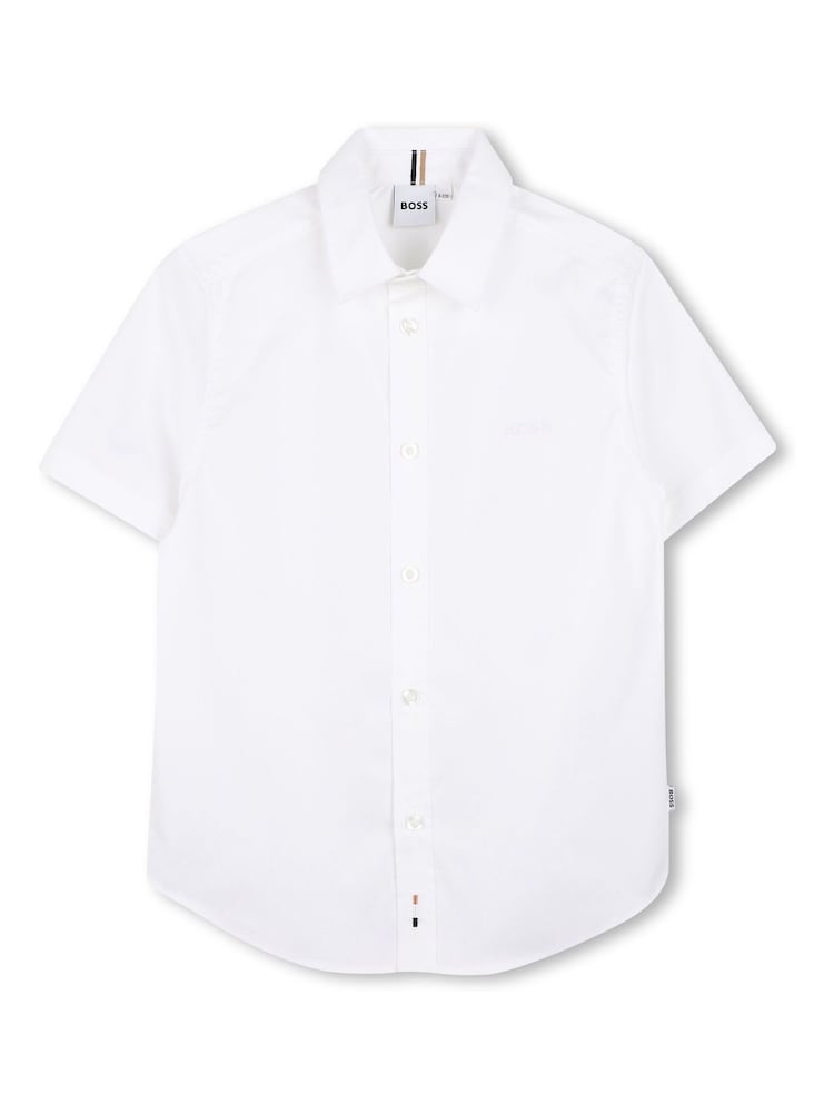 Alb - BOSS Short Sleeve Collar Shirt - Imaginea 1 din 3