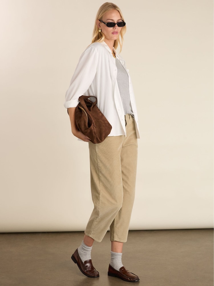 Baukjen Shannon Corduroy Barrel Leg Brown Trousers - Image 2 of 4 Baukjen Shannon Corduroy Barrel Leg Brown Trousers - Image 2 of 4