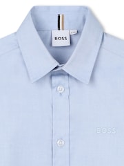 Albastru - BOSS Short Sleeve Collar Shirt - Imaginea 3 din 3