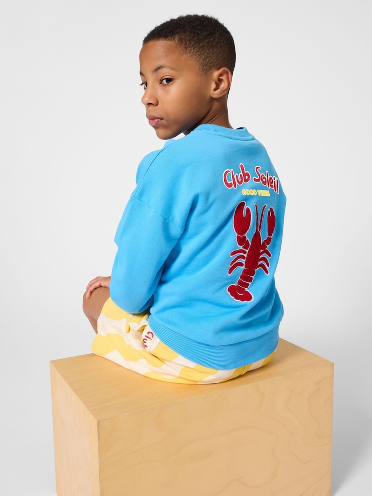 Kids Around Lobster Summer Back Graphic Crew Neck Sweatshirt - Image 2 de 5 Kids Around Lobster Summer Back Graphic Crew Neck Sweatshirt - Image 2 de 5