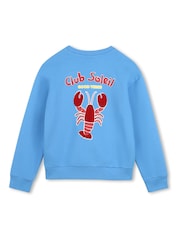 Kids Around Lobster Summer Back Graphic Crew Neck Sweatshirt - Image 4 de 5