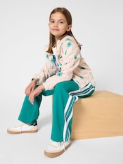 Kids Around Green Wide Leg Joggers With Stripe Detail - Image 1 of 4
