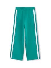 Kids Around Green Wide Leg Joggers With Stripe Detail - Image 3 of 4