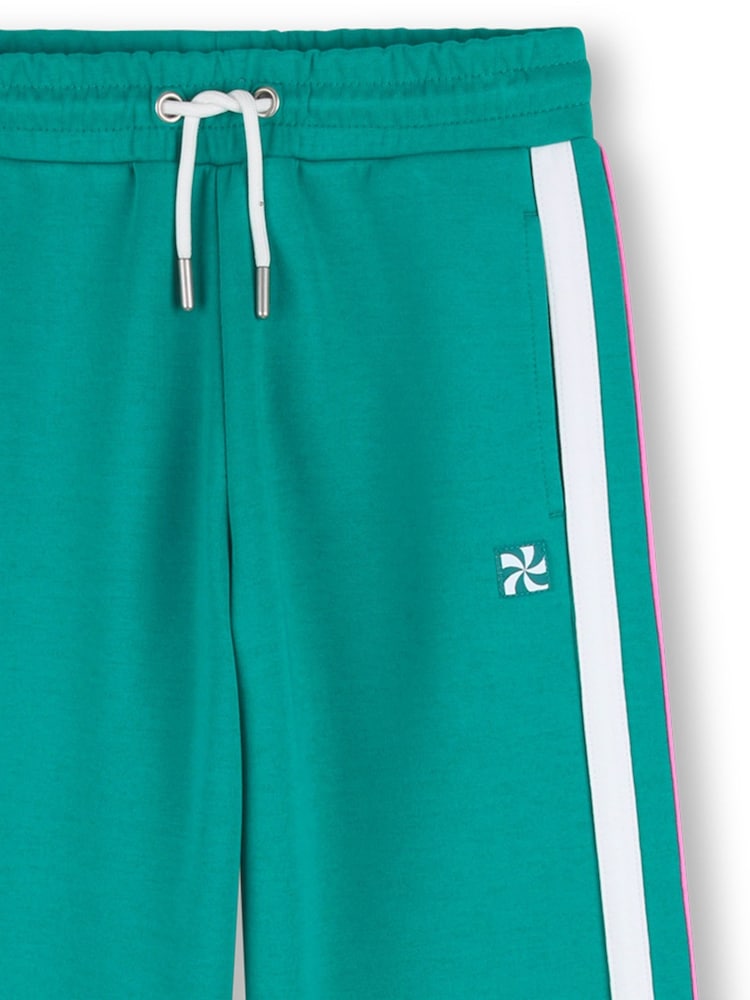 Kids Around Green Wide Leg Joggers With Stripe Detail - Image 4 of 4