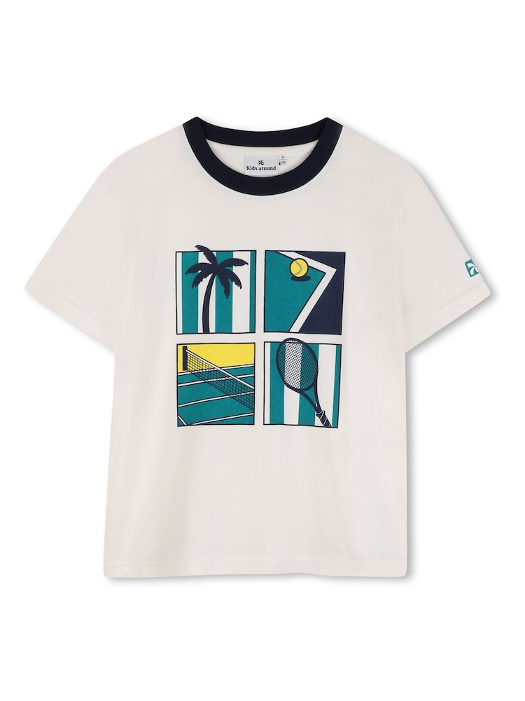 Kids Around Cream Tennis Club Summer Graphic Print Short Sleeve T-Shirt - Image 2 of 4