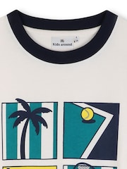Kids Around Cream Tennis Club Summer Graphic Print Short Sleeve T-Shirt - Image 4 of 4