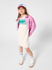 Kids Around Cream Tennis Club Colourblock Short Sleeve Polo Dress - Image 1 of 4