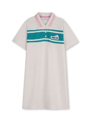 Kids Around Cream Tennis Club Colourblock Short Sleeve Polo Dress - Image 2 of 4