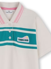 Kids Around Cream Tennis Club Colourblock Short Sleeve Polo Dress - Image 4 of 4