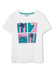 Kids Around Cream Tennis Club Summer Graphic Print Short Sleeve T-Shirt - Image 1 of 3