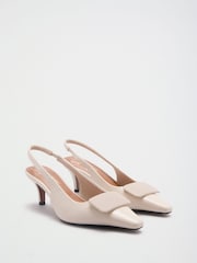 Lipsy Ecru Wide Fit Mid Heel Trim Slingback Courts - Image 3 of 6