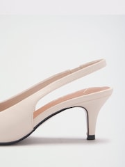 Lipsy Ecru Wide Fit Mid Heel Trim Slingback Courts - Image 5 of 6