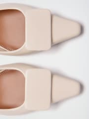 Lipsy Ecru Wide Fit Mid Heel Trim Slingback Courts - Image 6 of 6