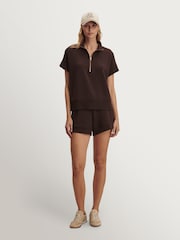 Varley Coffee Bean Atrium High Waisted Shorts 4.5" - Image 3 of 5