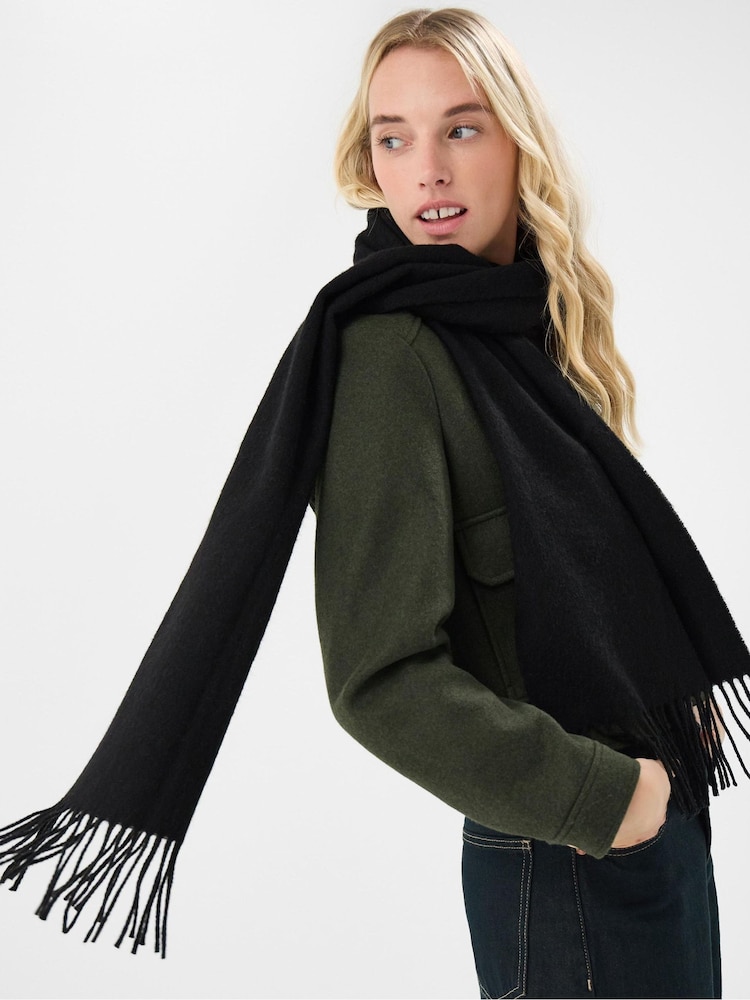 Accessorize Black Plain Wool Scarf - Image 1 of 2 Accessorize Black Plain Wool Scarf - Image 1 of 2