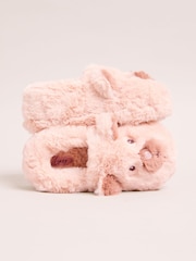 Lipsy Cream Faux Fur Bear Slip On Slippers Mules - Image 2 of 4