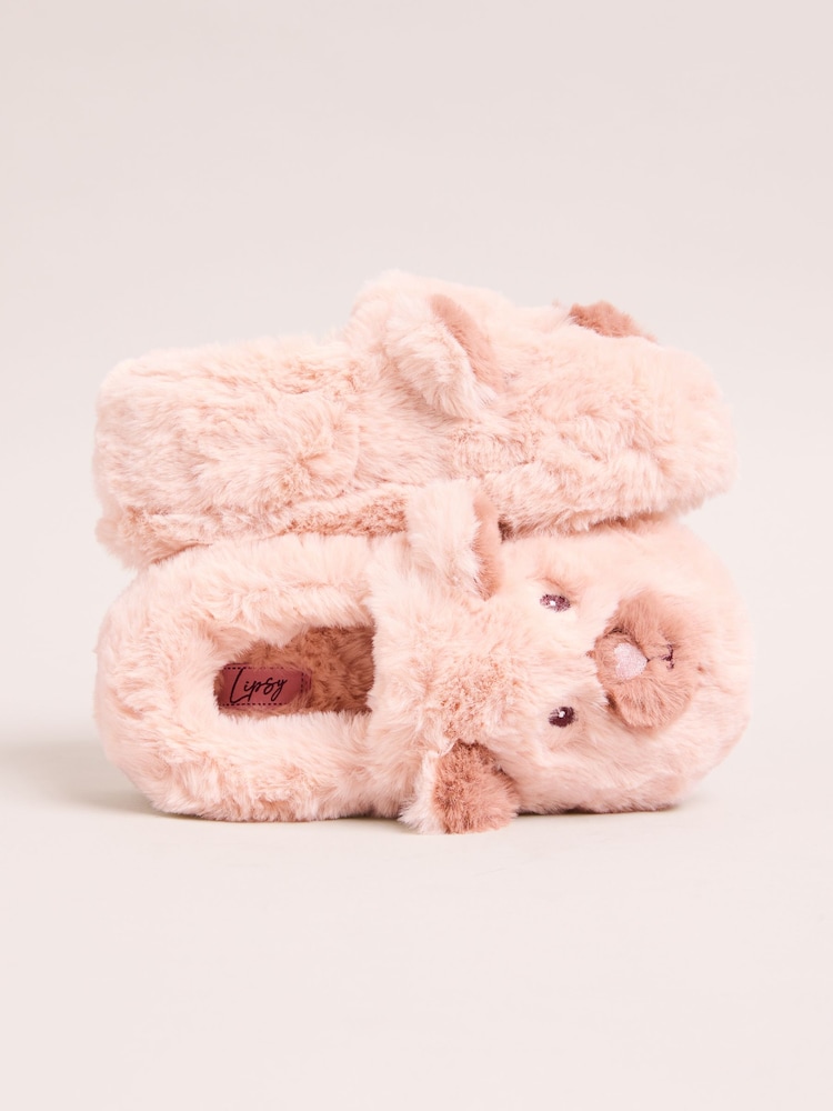 Lipsy Cream Faux Fur Bear Slip On Slippers Mules - Image 2 of 4 Lipsy Cream Faux Fur Bear Slip On Slippers Mules - Image 2 of 4
