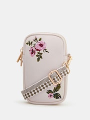 Accessorize Cream Floral Embroidered Phone Bag - Image 2 of 3