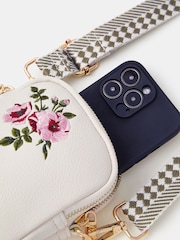 Accessorize Cream Floral Embroidered Phone Bag - Image 3 of 3