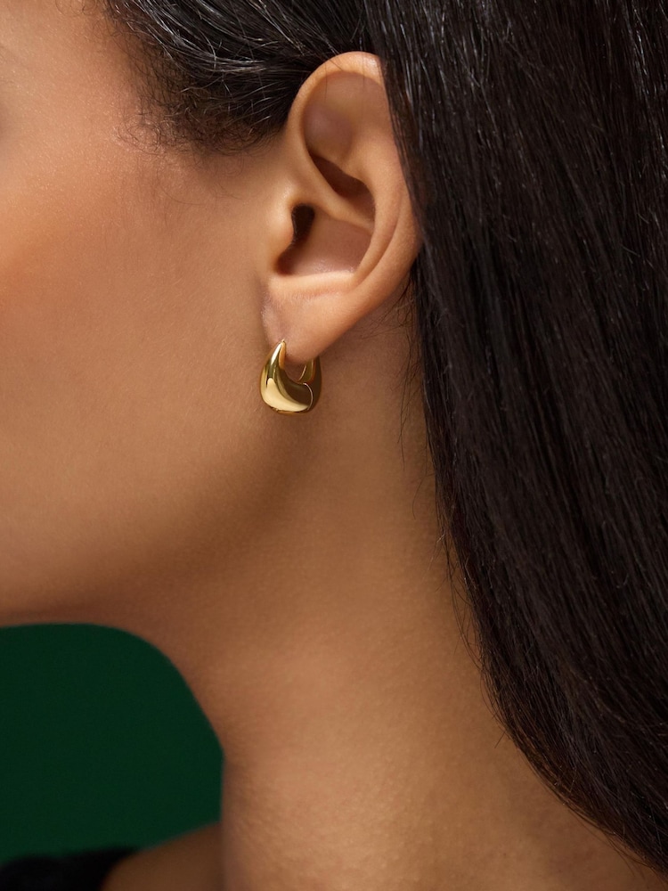 Accessorize Gold Stainless Steel Horseshoe Hoop Earrings - Image 2 of 2 Accessorize Gold Stainless Steel Horseshoe Hoop Earrings - Image 2 of 2