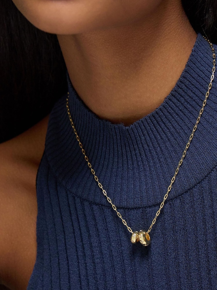 Accessorize Gold Tone Stainless Steel Diamanté Bead Pendant Necklace - Image 1 of 1 Accessorize Gold Tone Stainless Steel Diamanté Bead Pendant Necklace - Image 1 of 1