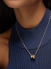 Accessorize Gold Tone Stainless Steel Diamanté Bead Pendant Necklace - Image 2 of 2