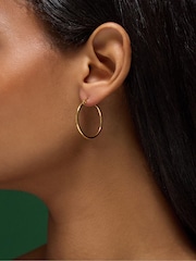 Accessorize Gold Tone Stainless Steel Medium Hoop Earrings - Image 1 of 2