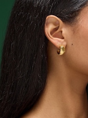 Accessorize Gold Stainless Steel Mini Chunky Hoop Earrings - Image 2 of 2