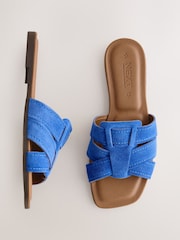 Cobalt Blue Standard/Wide Fit Forever Comfort® Stitched Mule Sandals - Image 1 of 5