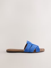 Cobalt Blue Standard/Wide Fit Forever Comfort® Stitched Mule Sandals - Image 3 of 5