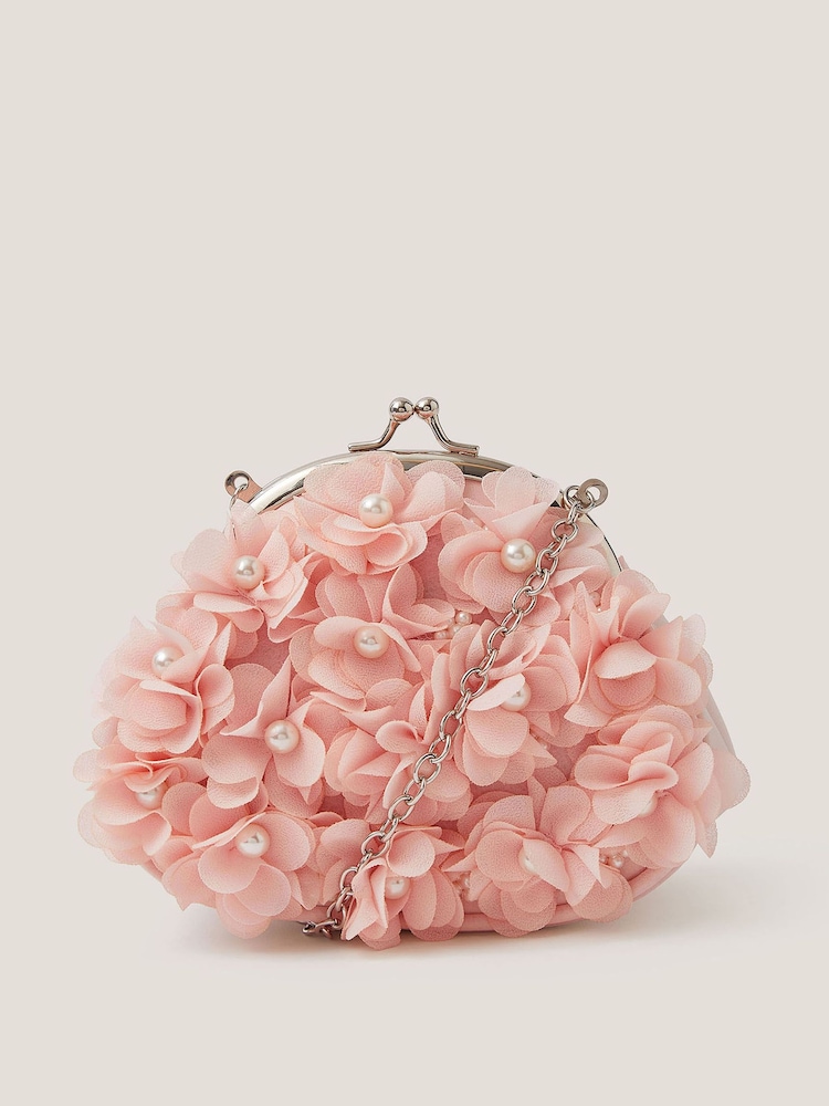 وردي - Monsoon Appliqué Floral Cluster Clip Frame Bag - صورة 1 من 3 وردي - Monsoon Appliqué Floral Cluster Clip Frame Bag - صورة 1 من 3